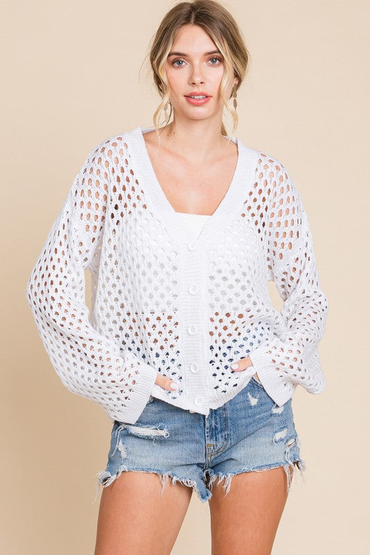 White Netted Top