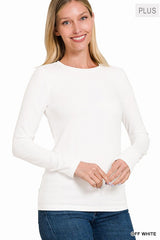 Curvy Soft Basic Long Sleeve Top