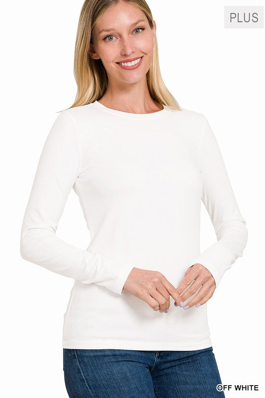Curvy Soft Basic Long Sleeve Top