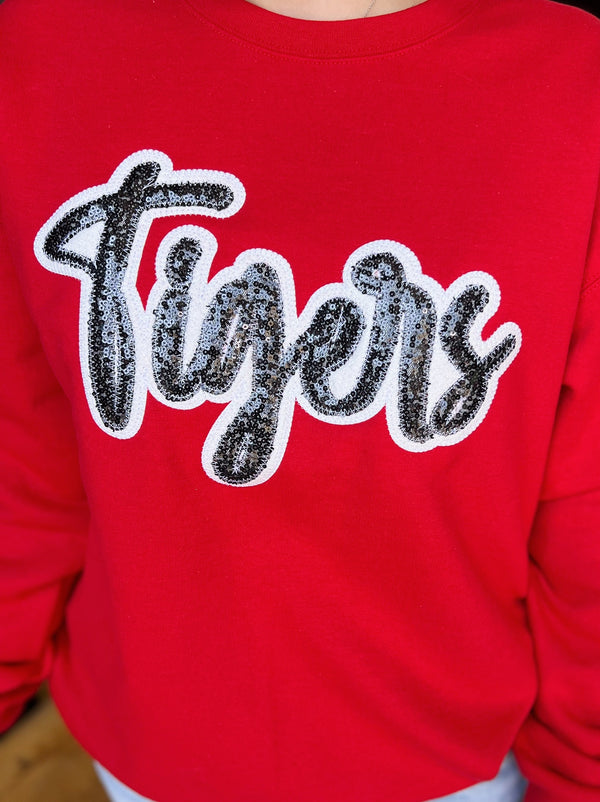 Red Tiger Glitter Crewneck
