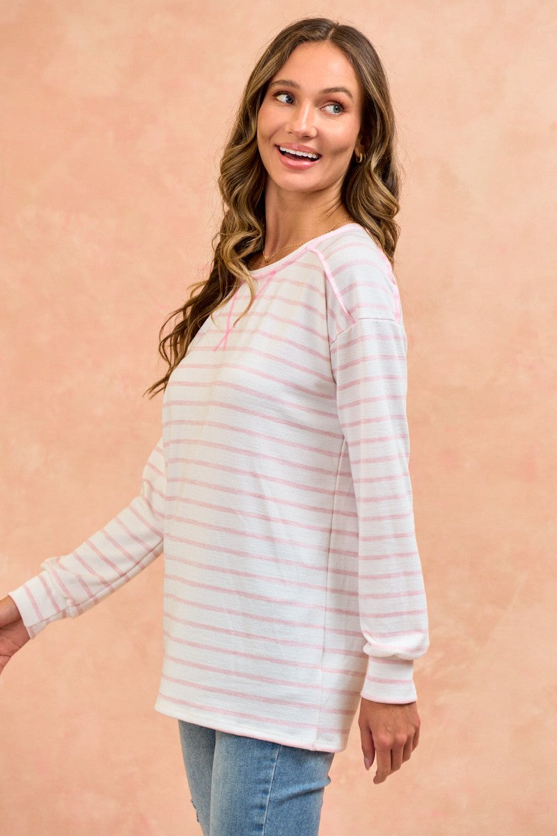 Light Pink Stripe Top