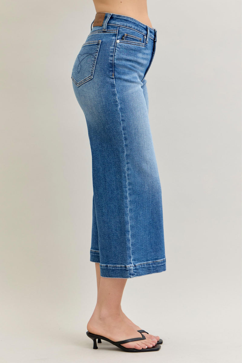 Bennett's Mid Rise Crop Wide Leg Jeans