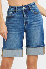 Poet's High Rise Mid Length Cuffed Shorts