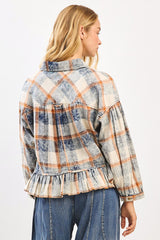 Plaid Flannel Peplum Top