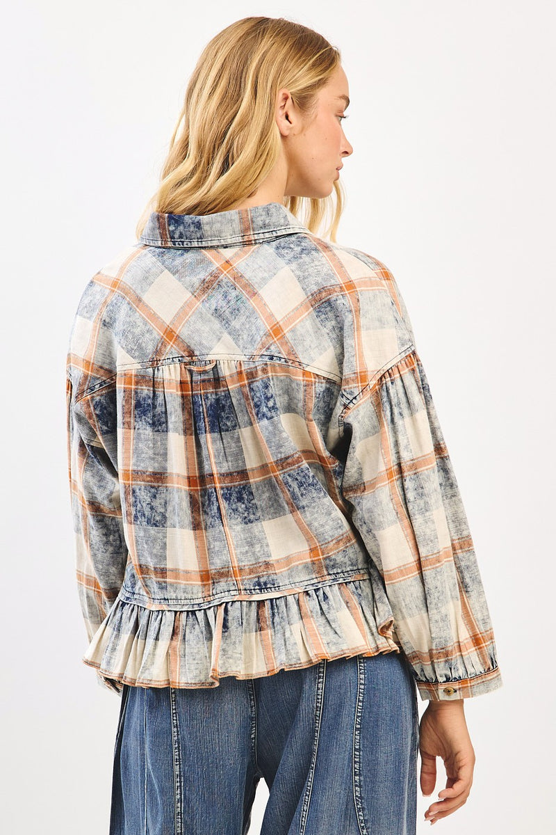 Plaid Flannel Peplum Top