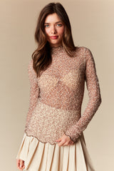 Leopard Lace Sheer Top