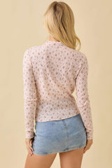 Floral Printed Flower Knit Top
