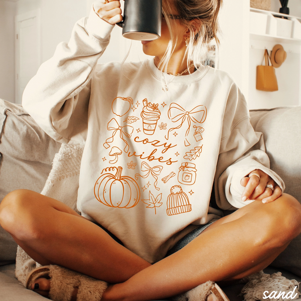 Sand Cozy Vibes Fall Sweatshirt