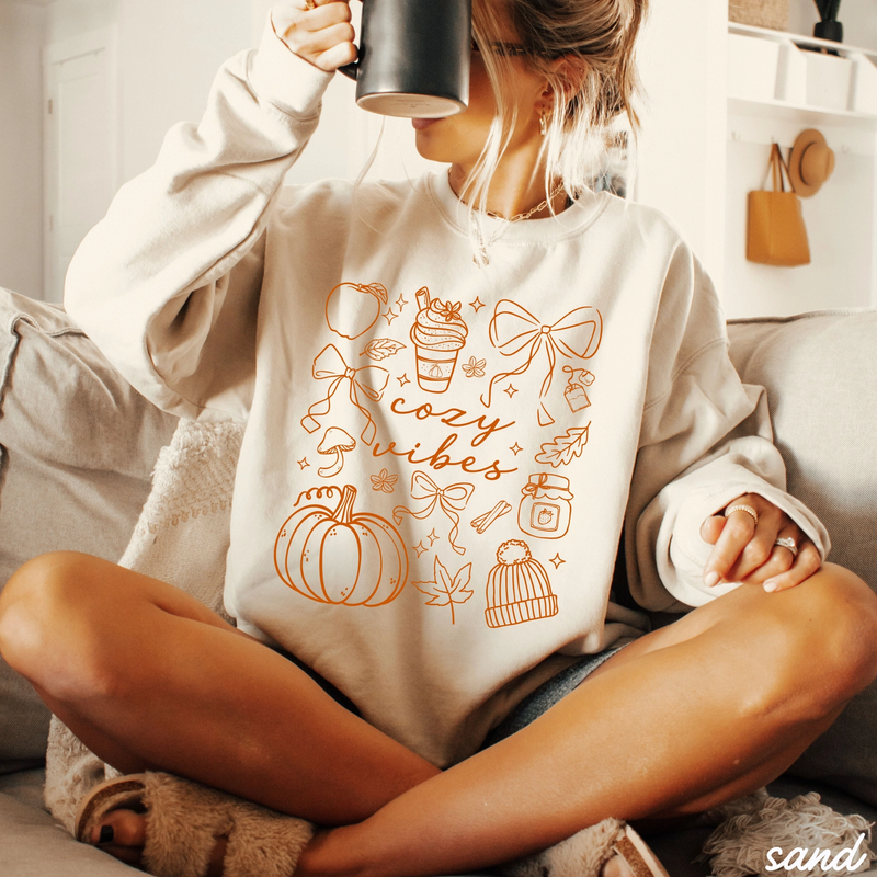 Sand Cozy Vibes Fall Sweatshirt