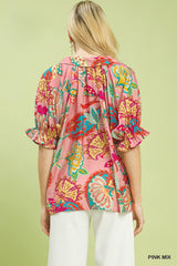 Pink Paisley Embroidered Top