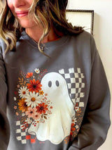 Gray Daisy Ghost Crewneck