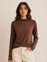 Soft Solid Mock Neck Top