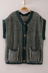 Two Tone Rib Knit Sweater Vest