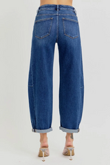 Rylenne Dark wash High Rise Barrel