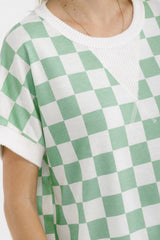 Checkered Short Sleeve Top
