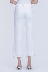 Lola's White Mid Rise Crop Jeans