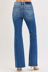 Kennedy's High Rise Flare Jeans With Raw Cut Hem