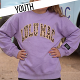 Youth Lavender Leopard Lulu Mac Sweatshirt
