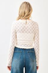 Ivory Soft Lace Long Sleeve Top