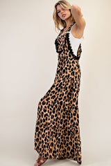 Cheetah Print Wide Leg Jumpsuit