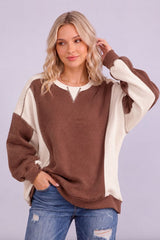 Color Block Exposed Seam Sweatshirt