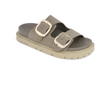 Franci's Dual Strap Gold Buckle Sandals