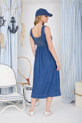 Denim Princess Line Midi Dress