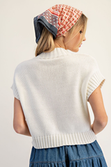 White American Flag Mock Neck Sweater