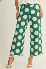 Polka Dot Raw Hem Pants