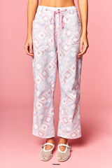 Floral Patchwork Print Barrel Pants