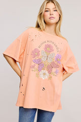 Peach Bloom With Grace Graphic Tee
