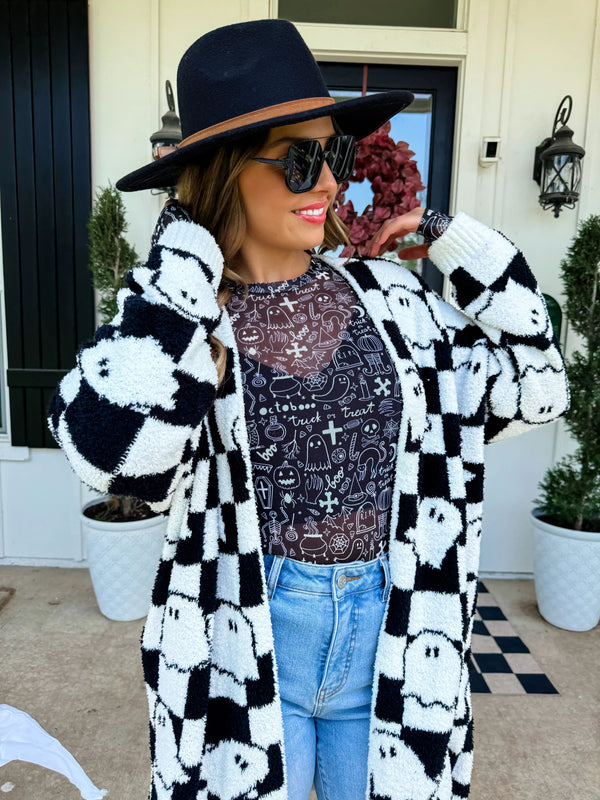 Black & White Halloween Cloud Cardigan