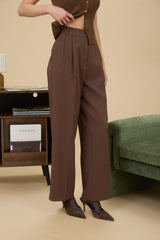 High Waisted Pleated Wide Leg Dress Pants