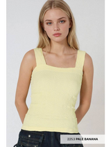 Lace Textured Square Top Tank