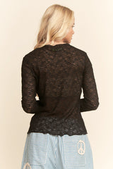 Curvy Soft Black Lace Top