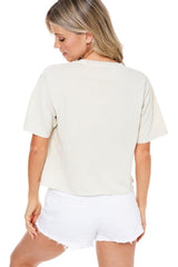 Cream Free Spirit Rock N Roll Crop Tee