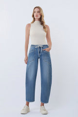Meadow's High Rise Drawstring Elastic Waist Barrel