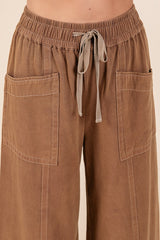 Cocoa Cotton Twill Wide Leg Pant