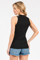 Black Knit Sleeveless Top