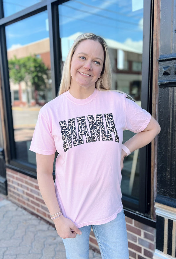 Pink and Leopard Mama Tee