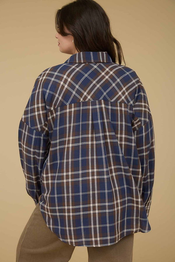 Curvy Navy Plaid Flannel