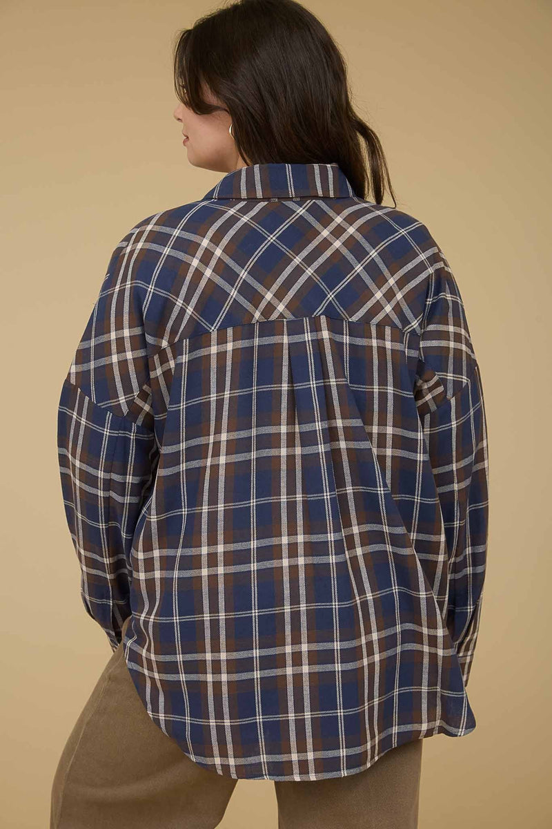 Curvy Navy Plaid Flannel