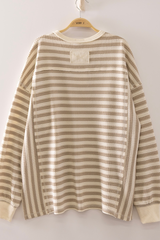 Soft Waffle Knit Raglan Long Sleeve Top