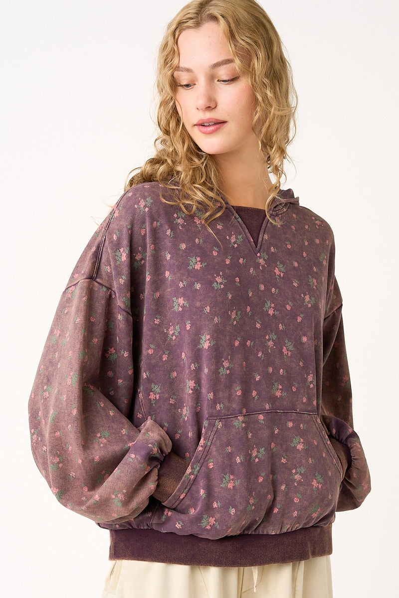 Plum Kangaroo Pocket Hoodie