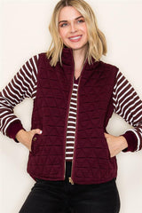 Polar Collar Zip Front Quilted Vest