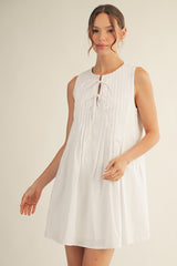 Front Tie Pleated Dress