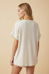 Red Flag Contrast Top