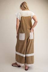 Olive Mineral Washed Terry Knit Overall