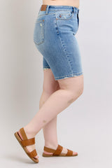 Curvy Callaway High Rise Vintage Washed Bermuda Shorts