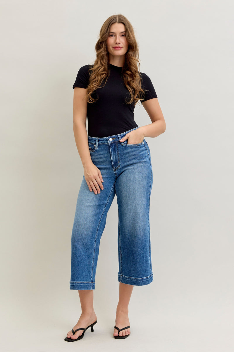 Bennett's Mid Rise Crop Wide Leg Jeans